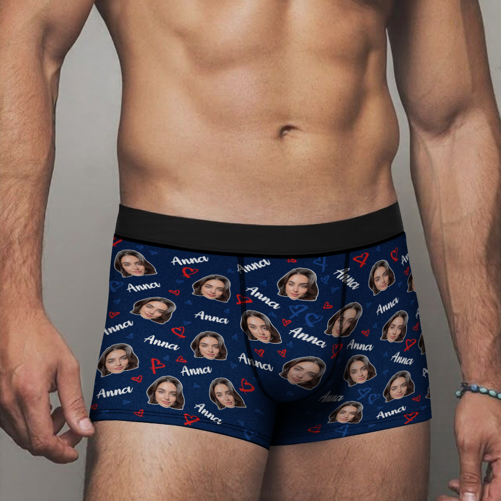 Benutzerdefinierte Foto-boxershorts Für Herren Mit Gesicht, Benutzerdefinierte Gesichtsunterwäsche Für Männer, Unterwäsche Als Jubiläumsgeschenk - DePhotoBoxer