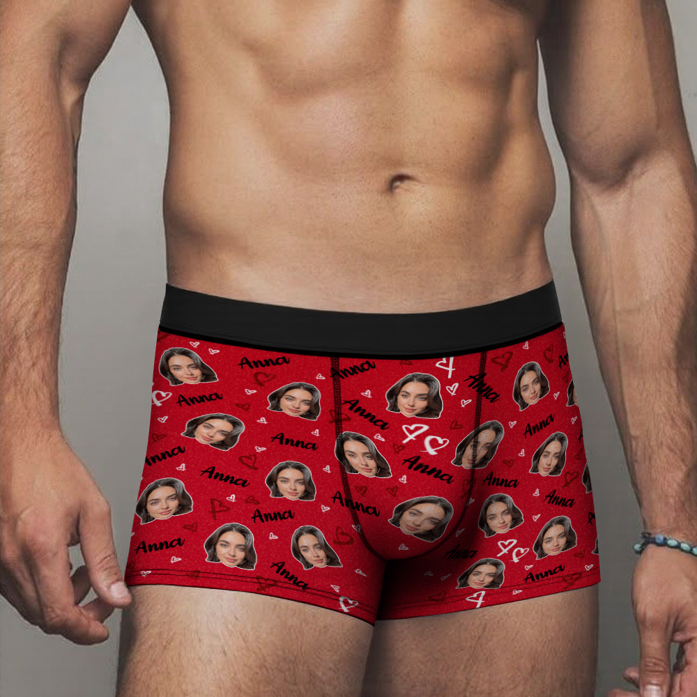 Benutzerdefinierte Foto-boxershorts Für Herren Mit Gesicht, Benutzerdefinierte Gesichtsunterwäsche Für Männer, Unterwäsche Als Jubiläumsgeschenk - DePhotoBoxer