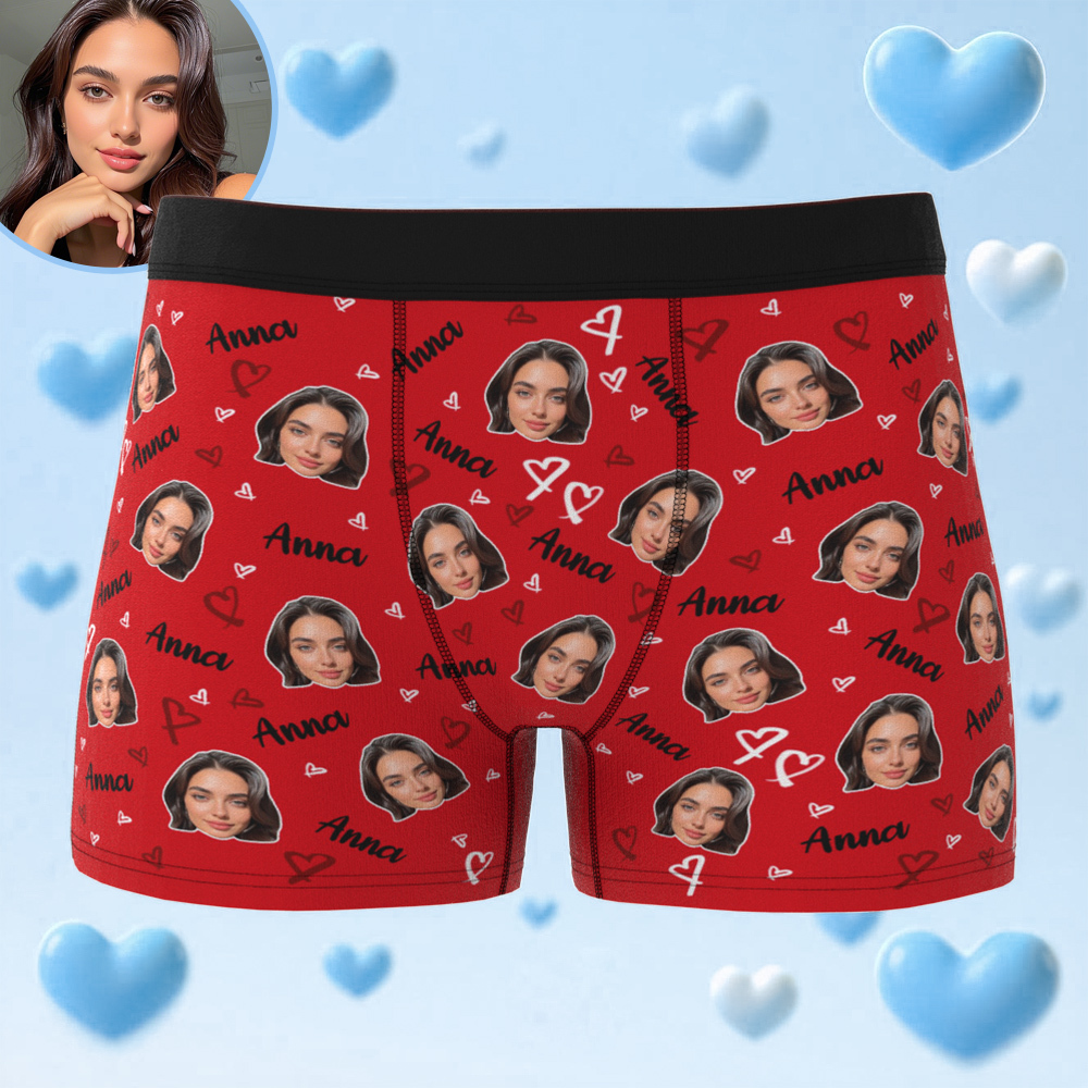 Benutzerdefinierte Foto-boxershorts Für Herren Mit Gesicht, Benutzerdefinierte Gesichtsunterwäsche Für Männer, Unterwäsche Als Jubiläumsgeschenk - DePhotoBoxer