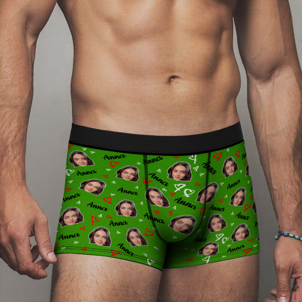 Benutzerdefinierte Foto-boxershorts Für Herren Mit Gesicht, Benutzerdefinierte Gesichtsunterwäsche Für Männer, Unterwäsche Als Jubiläumsgeschenk - DePhotoBoxer
