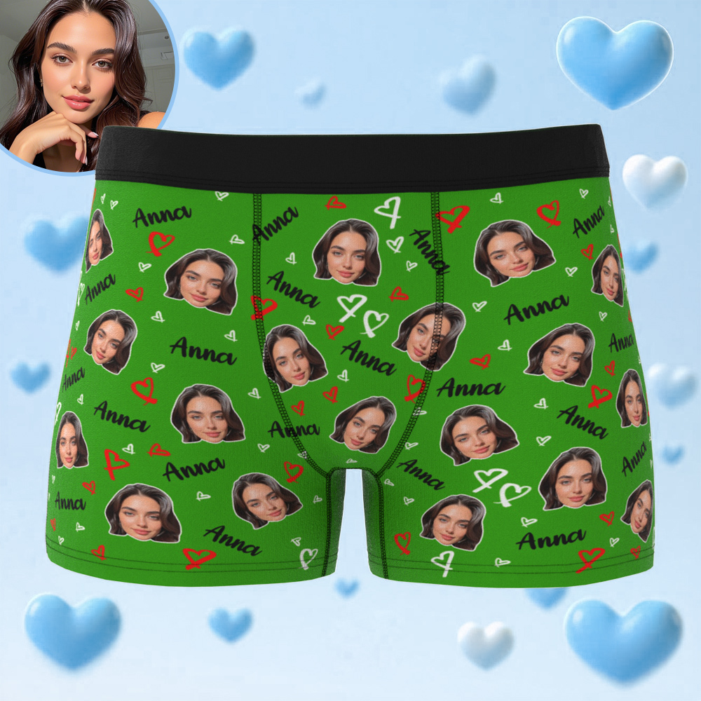 Benutzerdefinierte Foto-boxershorts Für Herren Mit Gesicht, Benutzerdefinierte Gesichtsunterwäsche Für Männer, Unterwäsche Als Jubiläumsgeschenk - DePhotoBoxer