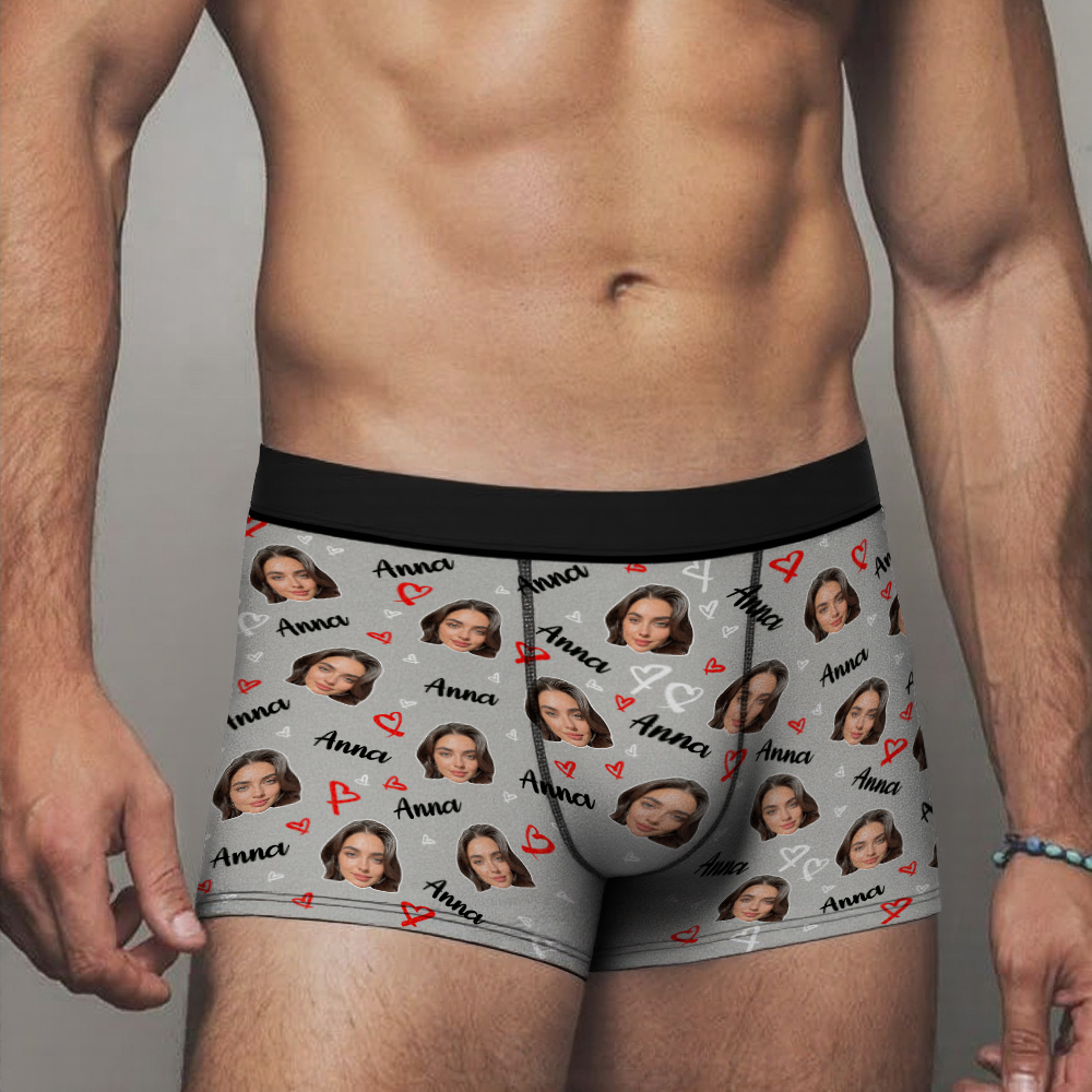 Benutzerdefinierte Foto-boxershorts Für Herren Mit Gesicht, Benutzerdefinierte Gesichtsunterwäsche Für Männer, Unterwäsche Als Jubiläumsgeschenk - DePhotoBoxer