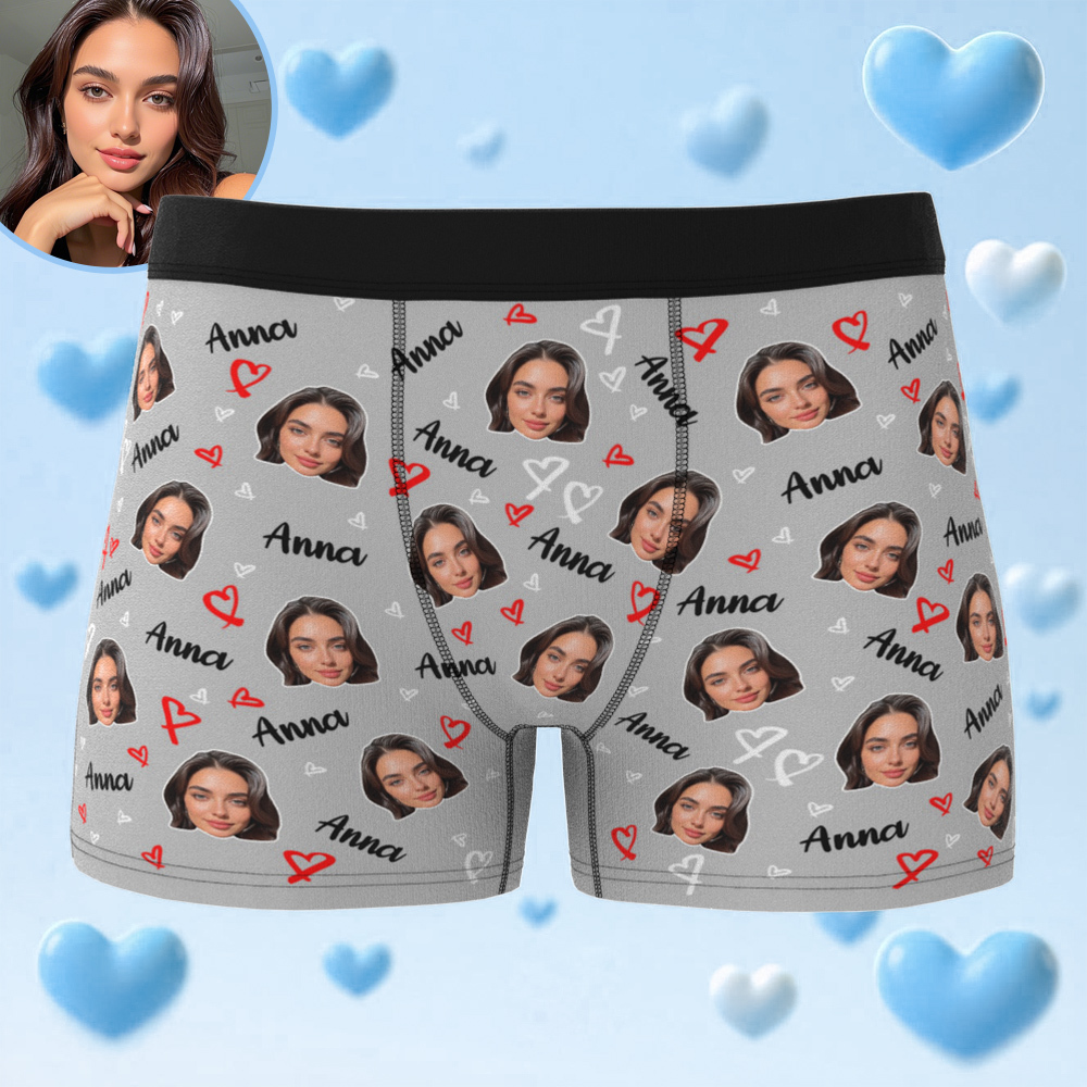 Benutzerdefinierte Foto-boxershorts Für Herren Mit Gesicht, Benutzerdefinierte Gesichtsunterwäsche Für Männer, Unterwäsche Als Jubiläumsgeschenk - DePhotoBoxer