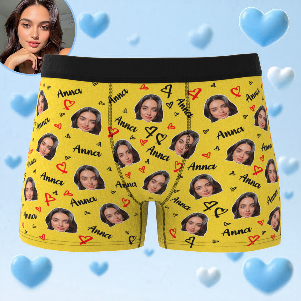 Benutzerdefinierte Foto-boxershorts Für Herren Mit Gesicht, Benutzerdefinierte Gesichtsunterwäsche Für Männer, Unterwäsche Als Jubiläumsgeschenk - DePhotoBoxer