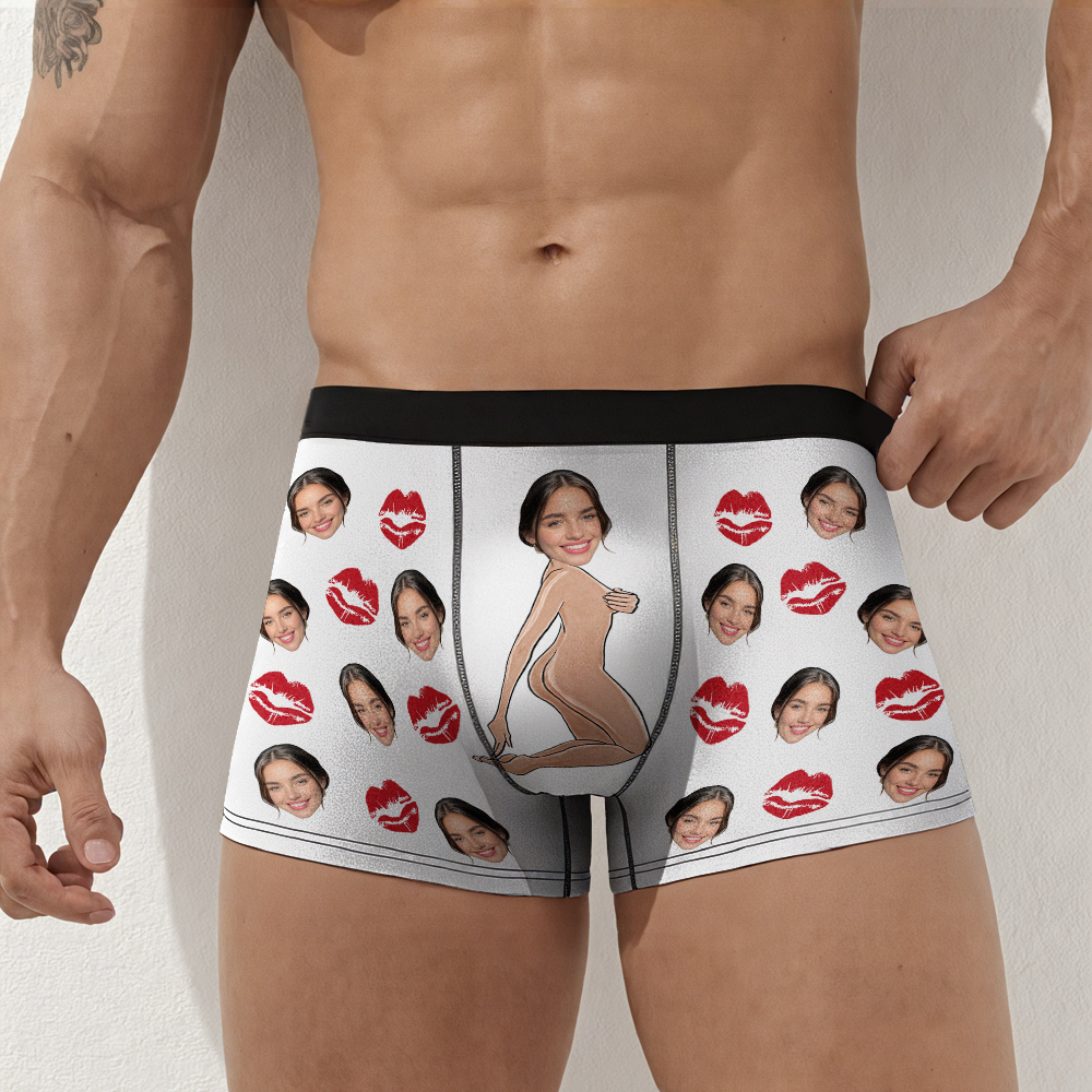 Personalisierte Boxershorts Mit Gesicht Für Ehemann/freund, Personalisierte Boxershorts, Gesichtsunterwäsche, Unterwäsche Mit Foto, Jahrestags-/geburtstagsgeschenk Für Ihn - DePhotoBoxer