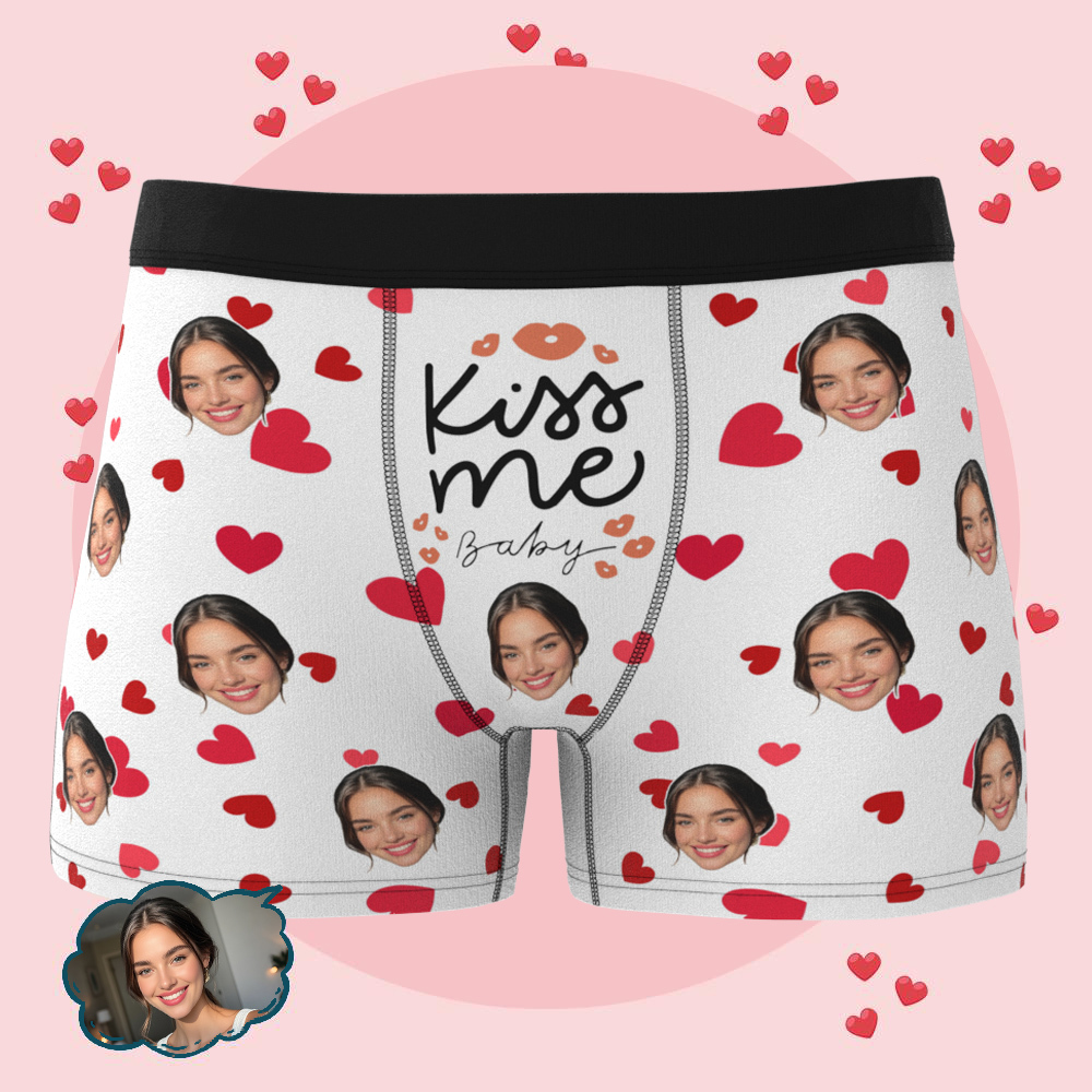 Personalisierte Boxershorts Mit Gesichtern, Valentinstagsgeschenk Für Ehemann/freund, Geschenk Für Ihn Zum Jahrestag/weihnachten, Vatertagsgeschenk - DePhotoBoxer