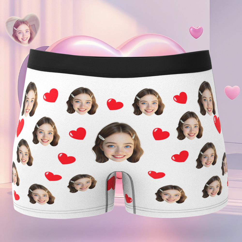 Boxershorts Mit Individuellem Gesicht, Personalisierte Fotounterwäsche, Das Beste Valentinstagsgeschenk - DePhotoBoxer