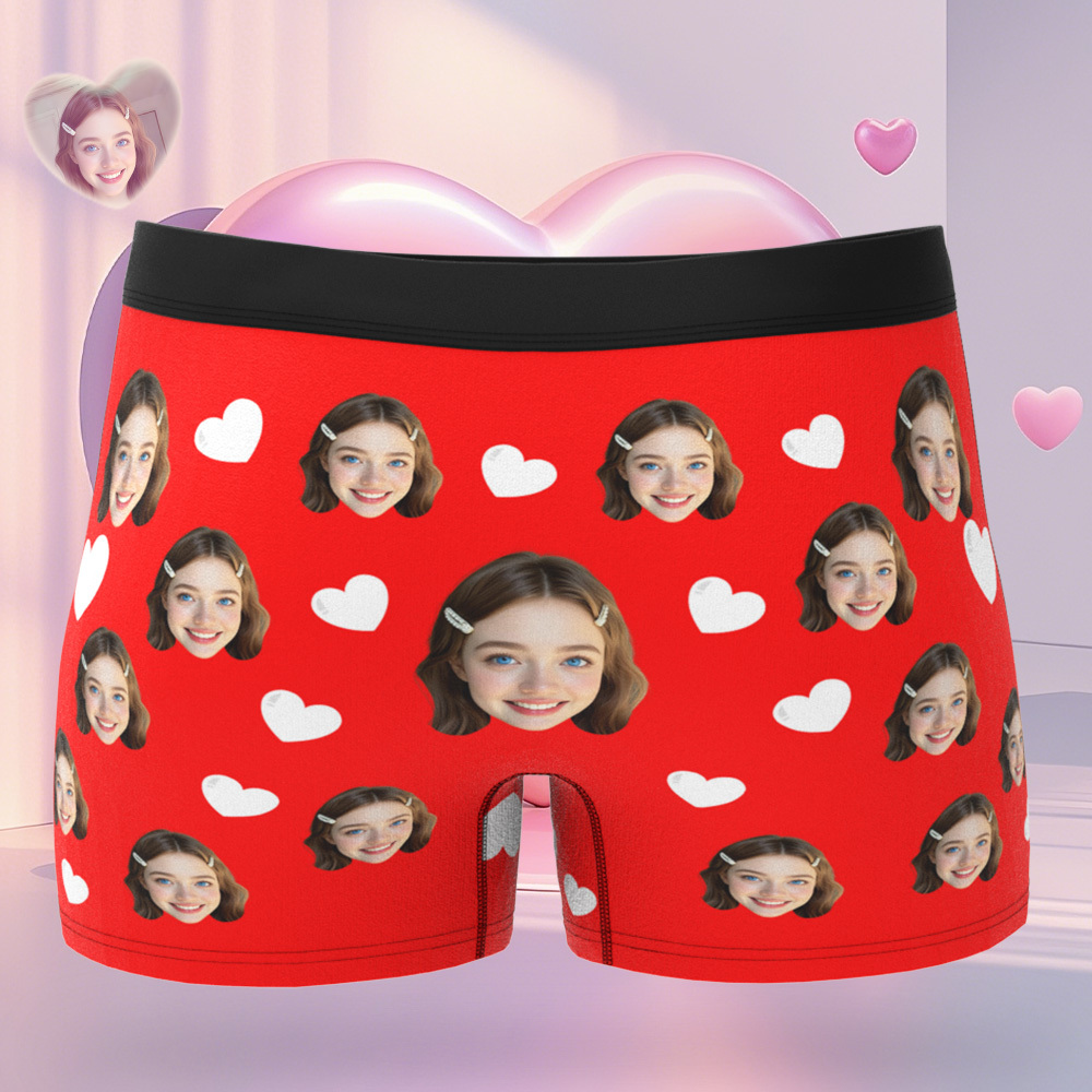 Boxershorts Mit Individuellem Gesicht, Personalisierte Fotounterwäsche, Das Beste Valentinstagsgeschenk - DePhotoBoxer