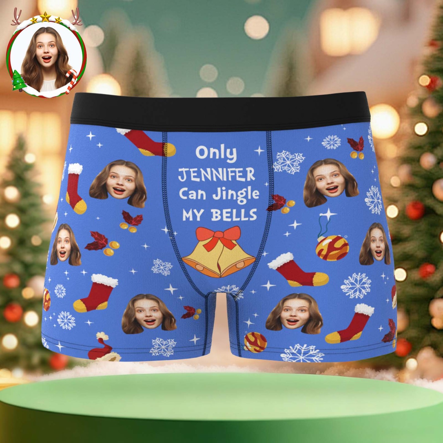 Personalisierte Weihnachtsboxershorts Für Männer Mit Gesicht – Lustiges Unterwäsche-geschenk Für Freund Oder Ehemann - DePhotoBoxer