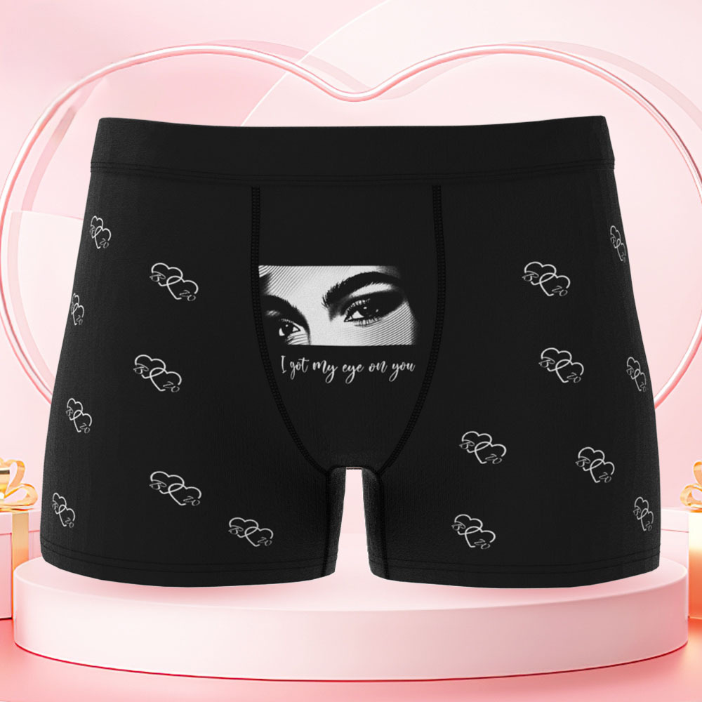 Your Eyes on His Underwear, Personalized Men’s Boxer Briefs, Personali
