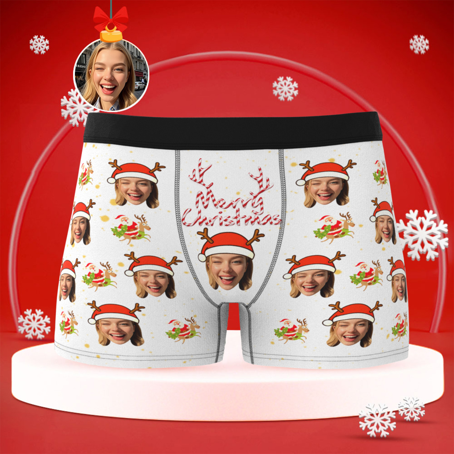 Personalisierte Fotounterwäsche, Lustige Boxershorts Mit Individuellem Gesicht Für Herren, Geschenk Für Ihn Zu Weihnachten/valentinstag - DePhotoBoxer