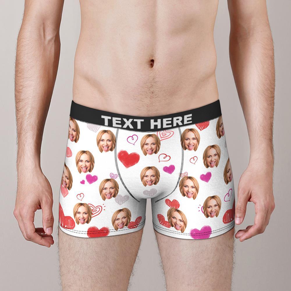 Kundenspezifisches buntes Herz-Gesichts-Boxershorts-Valentinstaggeschenk für ihn