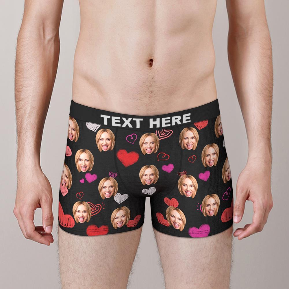 Kundenspezifisches buntes Herz-Gesichts-Boxershorts-Valentinstaggeschenk für ihn