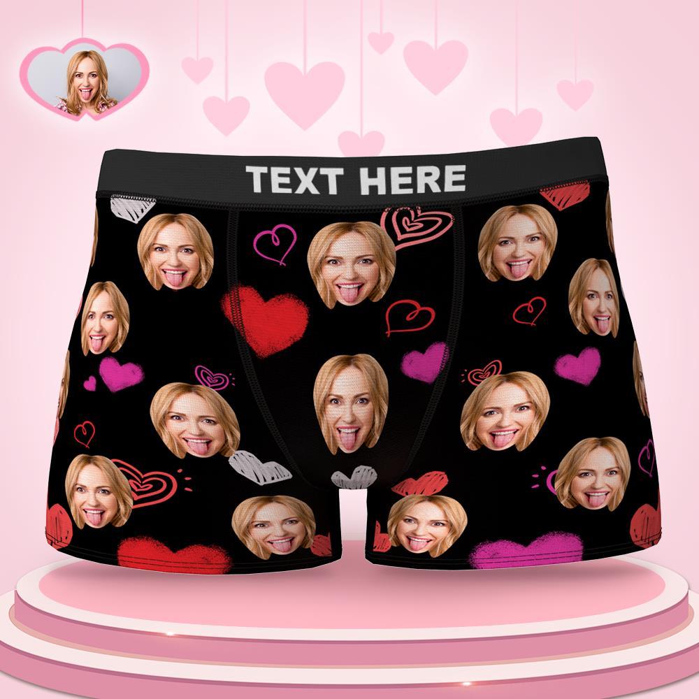 Kundenspezifisches buntes Herz-Gesichts-Boxershorts-Valentinstaggeschenk für ihn