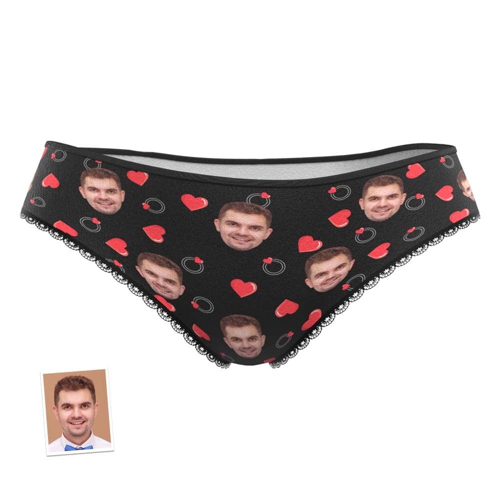 Benutzerdefinierte Gesicht Frauen Höschen Personalisierte Foto Dessous Herz und Ring Geschenke für sie