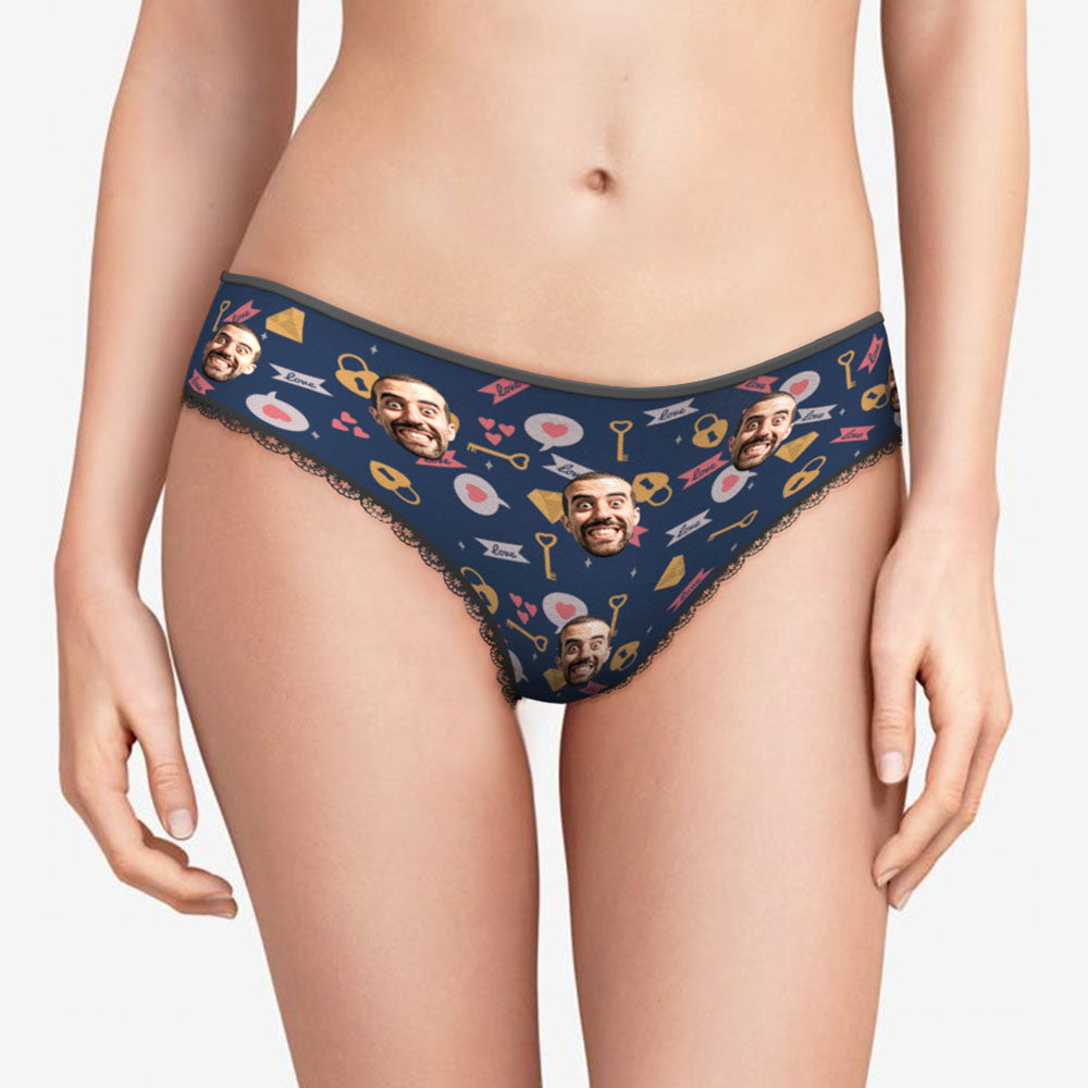 Benutzerdefinierte Gesicht Frauen Höschen Personalisierte Foto Dessous Liebe und Diamant Geschenke für sie