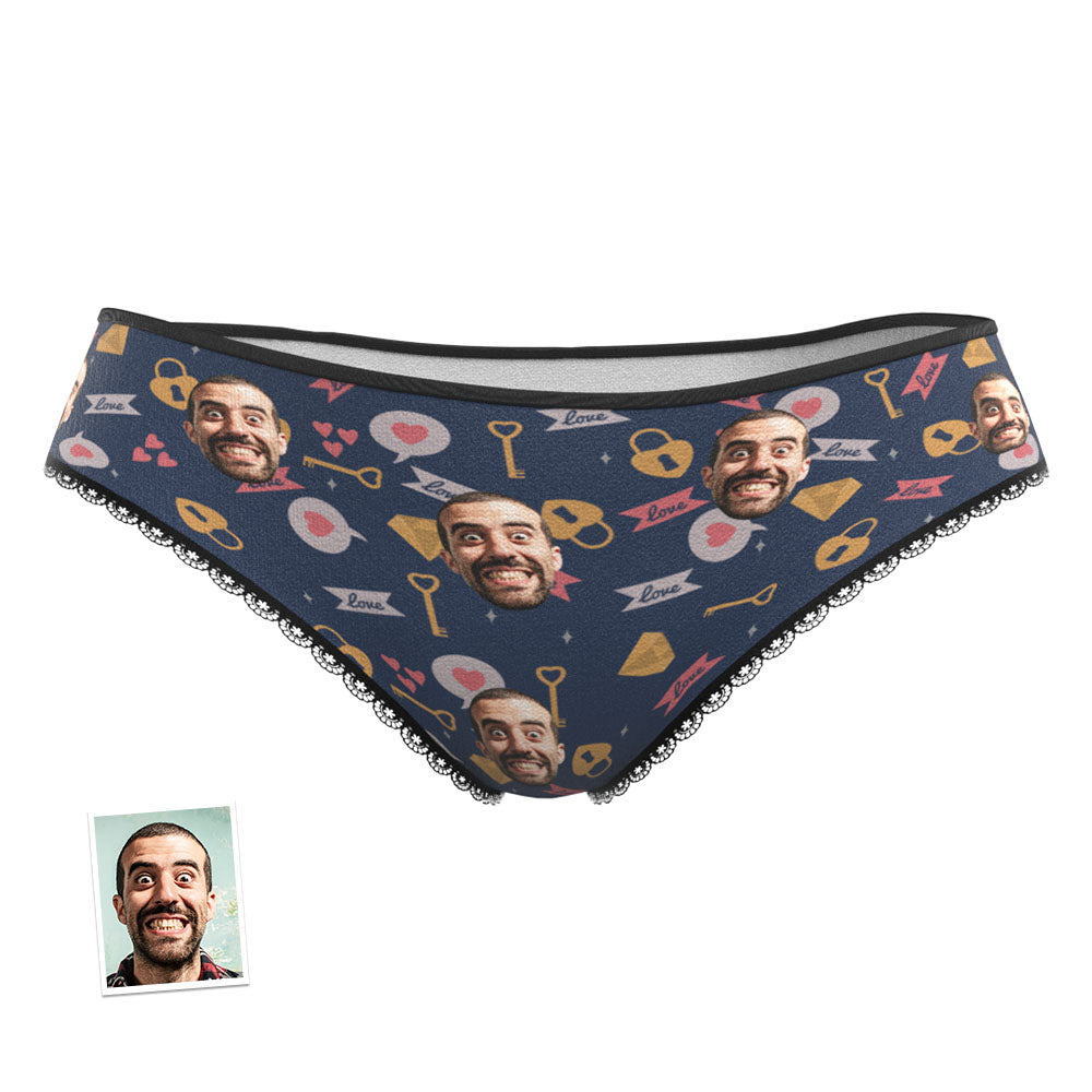 Benutzerdefinierte Gesicht Frauen Höschen Personalisierte Foto Dessous Liebe und Diamant Geschenke für sie