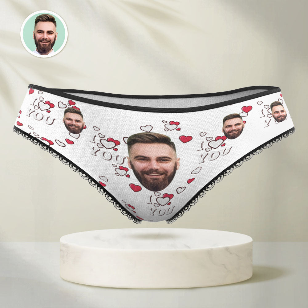 Benutzerdefinierte Gesicht Frauen Höschen Personalisierte Foto Unterwäsche Ich liebe Sie