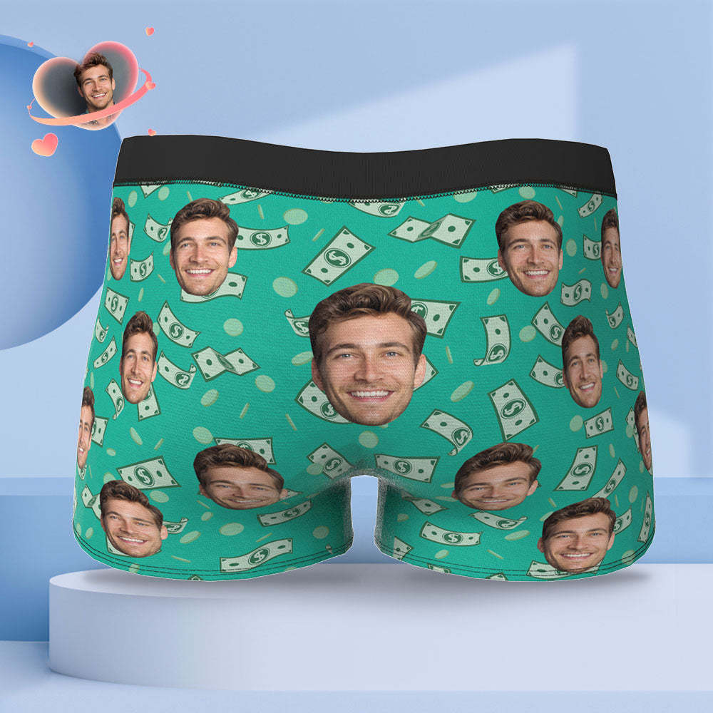 Benutzerdefinierte Gesicht Boxer Briefs Personalisierte Männer Boxer Shorts Geschenk für Männer mit Geld