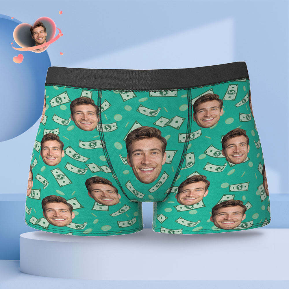 Benutzerdefinierte Gesicht Boxer Briefs Personalisierte Männer Boxer Shorts Geschenk für Männer mit Geld