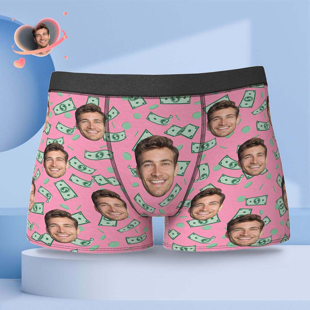 Benutzerdefinierte Gesicht Boxer Briefs Personalisierte Männer Boxer Shorts Geschenk für Männer mit Geld