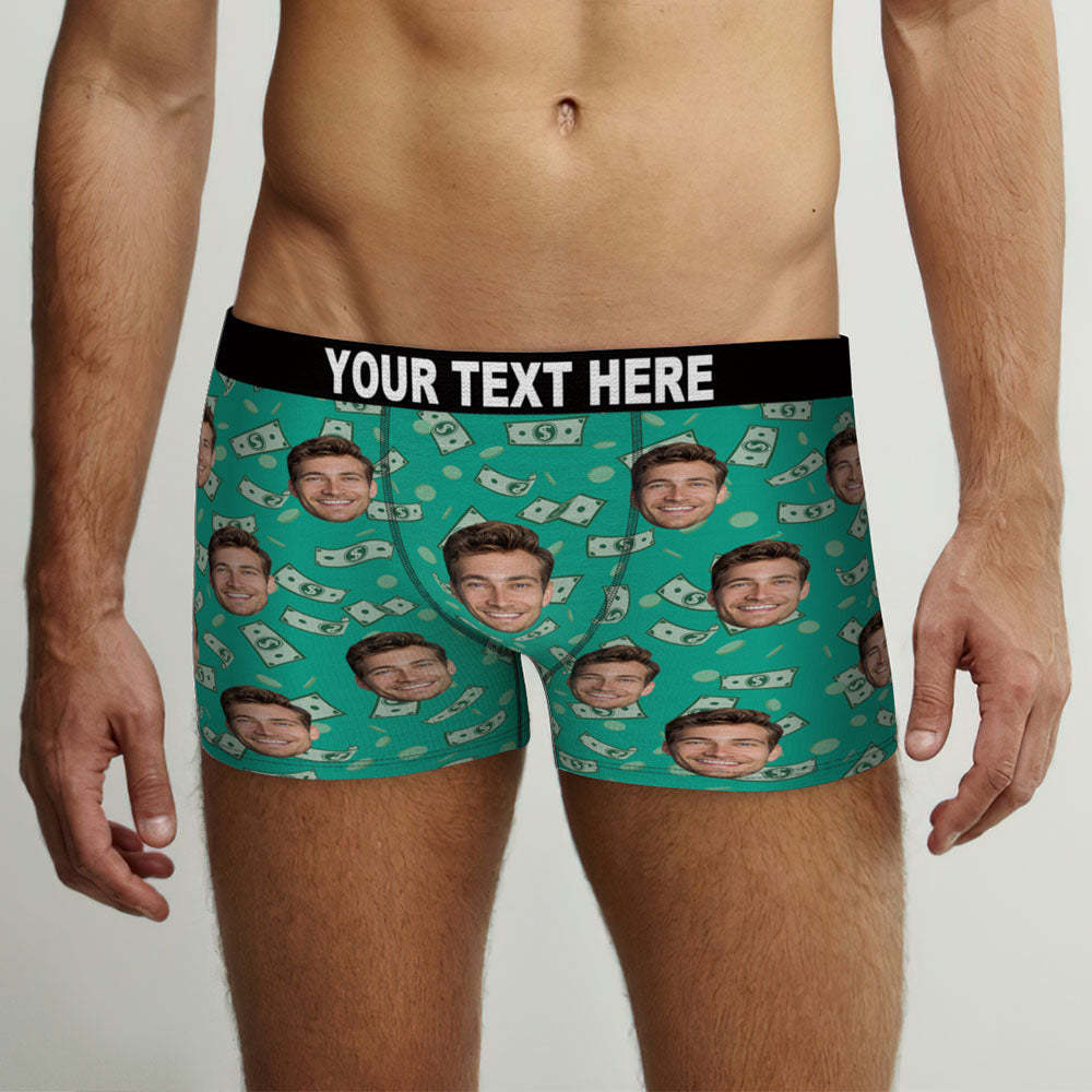Benutzerdefinierte Gesicht Boxer Briefs Personalisierte Männer Boxer Shorts Geschenk für Männer mit Geld