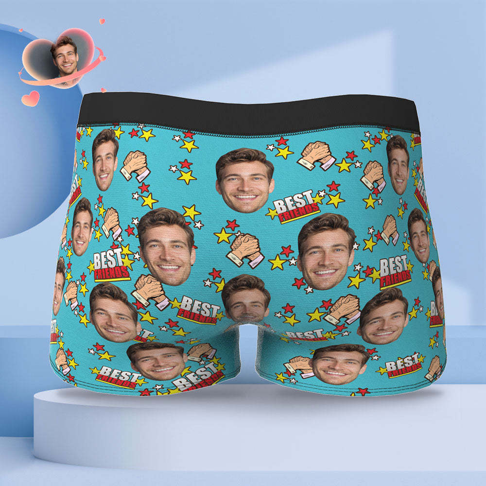 Benutzerdefinierte Gesicht Boxer Briefs Personalisierte Männer Boxer Shorts Geschenk für Männer - Best Frineds