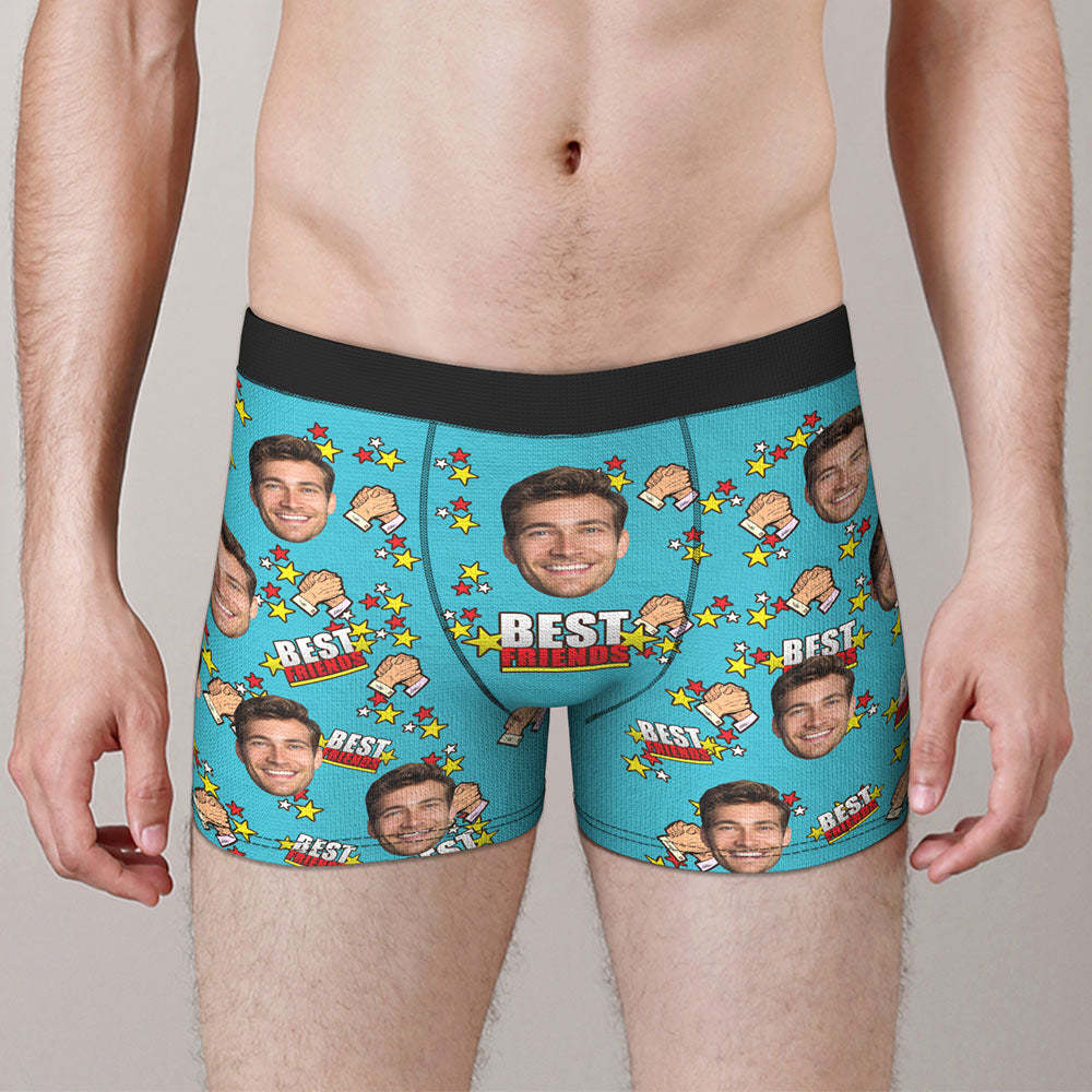 Benutzerdefinierte Gesicht Boxer Briefs Personalisierte Männer Boxer Shorts Geschenk für Männer - Best Frineds