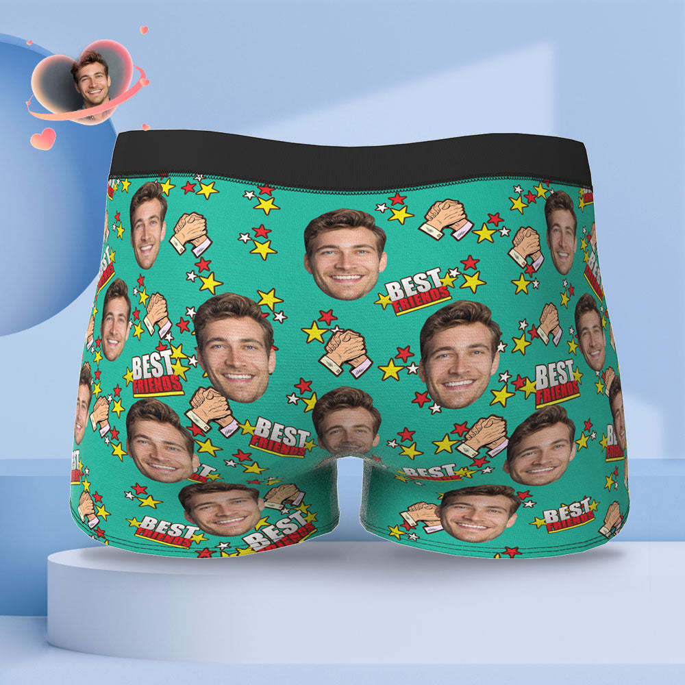 Benutzerdefinierte Gesicht Boxer Briefs Personalisierte Männer Boxer Shorts Geschenk für Männer - Best Frineds