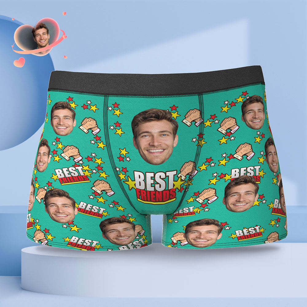 Benutzerdefinierte Gesicht Boxer Briefs Personalisierte Männer Boxer Shorts Geschenk für Männer - Best Frineds