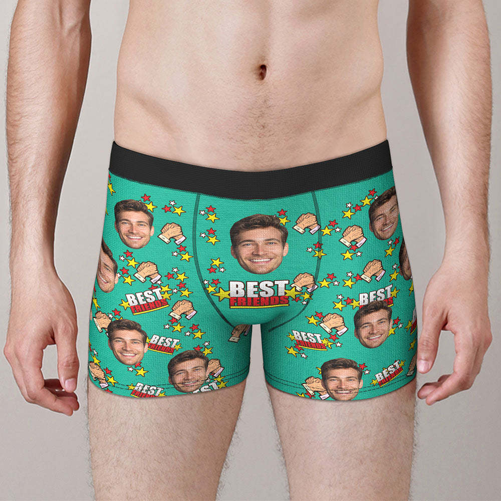 Benutzerdefinierte Gesicht Boxer Briefs Personalisierte Männer Boxer Shorts Geschenk für Männer - Best Frineds