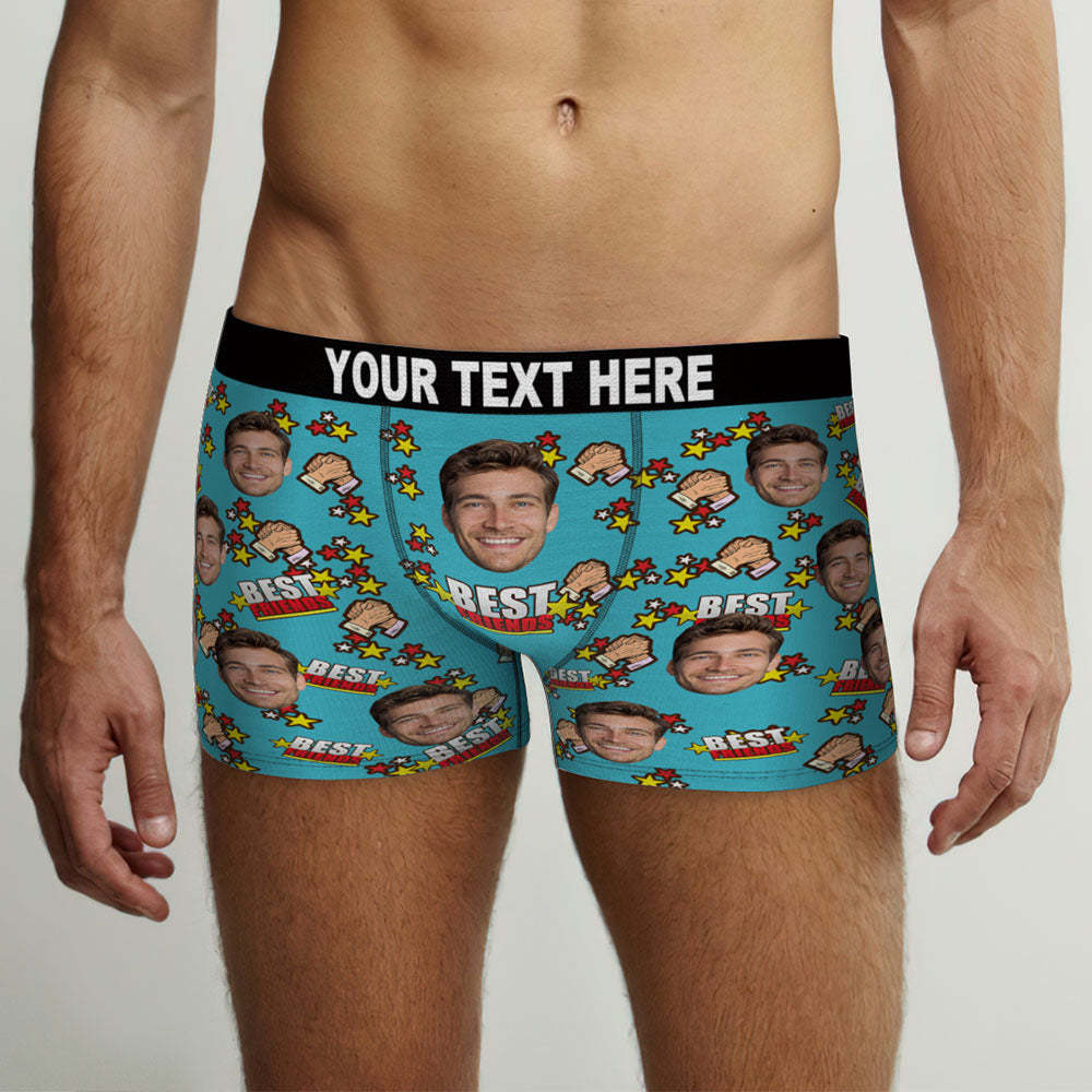 Benutzerdefinierte Gesicht Boxer Briefs Personalisierte Männer Boxer Shorts Geschenk für Männer - Best Frineds
