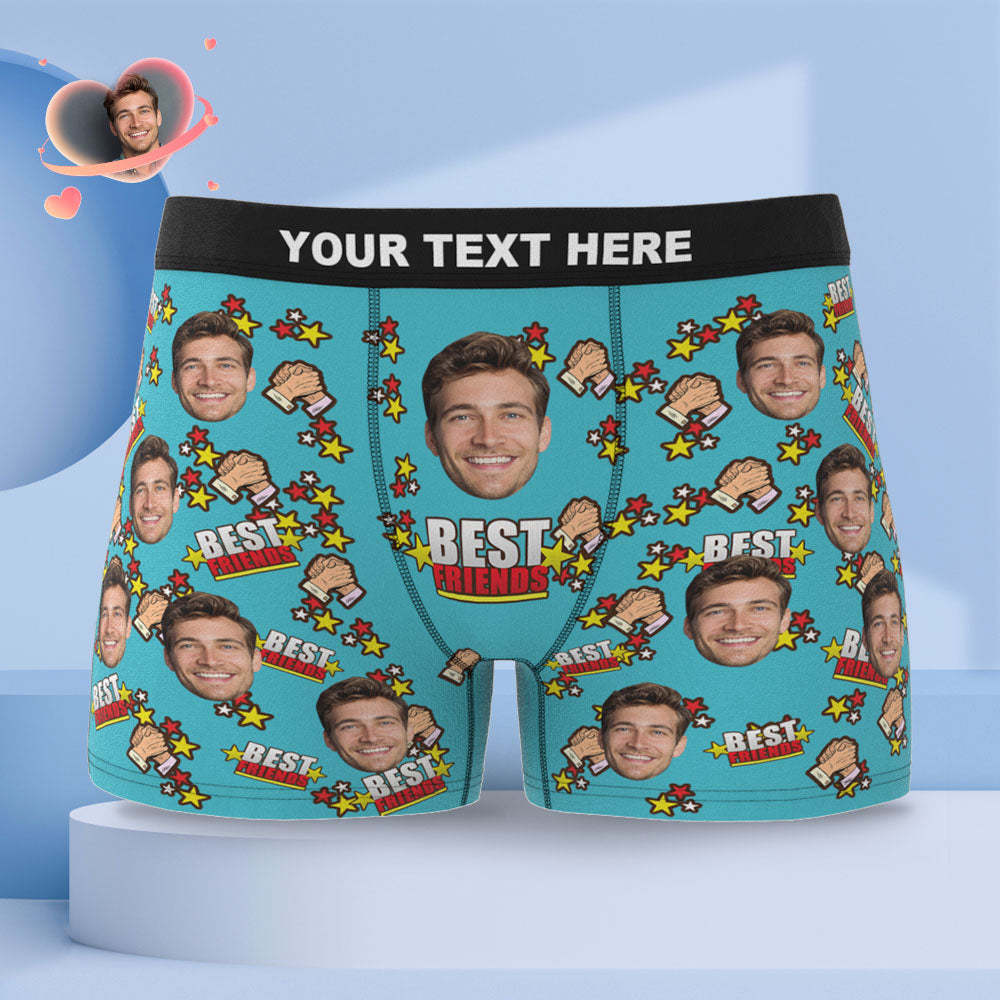 Benutzerdefinierte Gesicht Boxer Briefs Personalisierte Männer Boxer Shorts Geschenk für Männer - Best Frineds