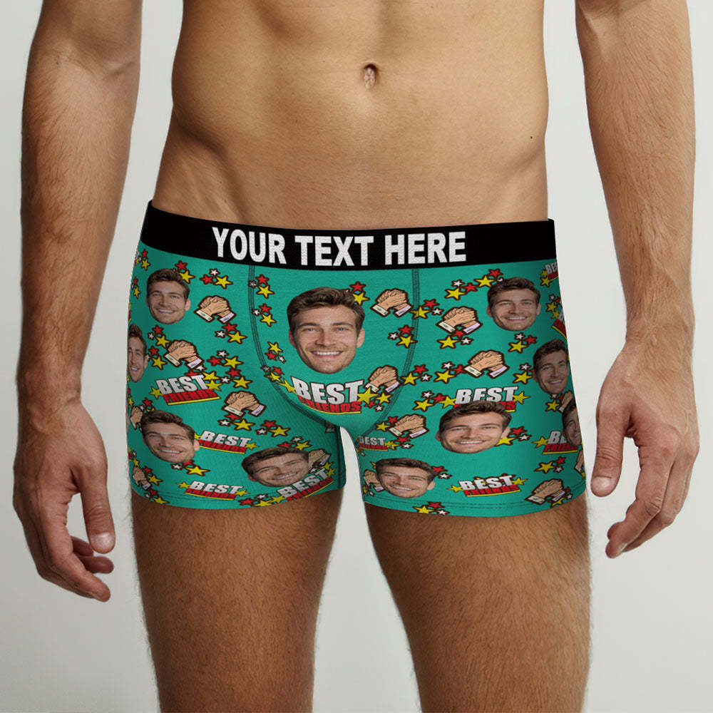 Benutzerdefinierte Gesicht Boxer Briefs Personalisierte Männer Boxer Shorts Geschenk für Männer - Best Frineds