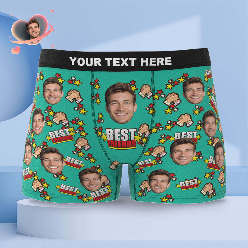 Benutzerdefinierte Gesicht Boxer Briefs Personalisierte Männer Boxer Shorts Geschenk für Männer - Best Frineds