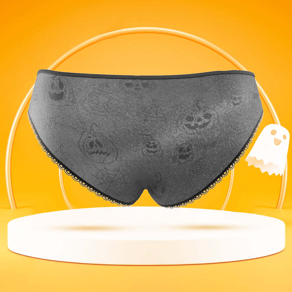 Benutzerdefinierte Gesicht Höschen Personalisierte Foto Frauen Unterwäsche Glückliches Halloween Geschenk für Freundin