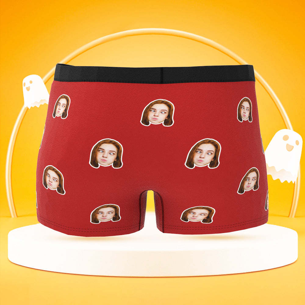 Benutzerdefinierte Gesicht Boxer Shorts Lustige Männer personalisierte Foto Unterwäsche für Halloween