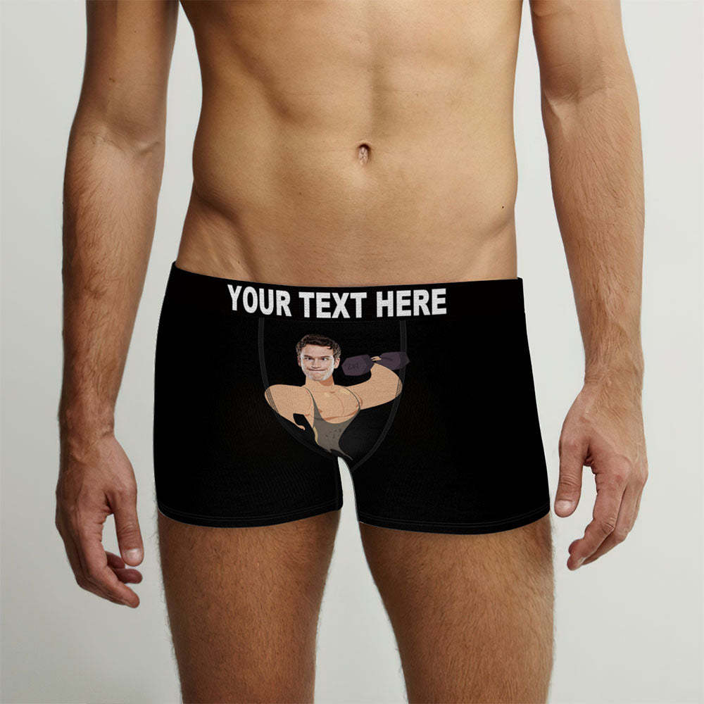 Benutzerdefinierte Gesicht Boxer Personalisierte Männer Shorts mit Foto Muskel Mann