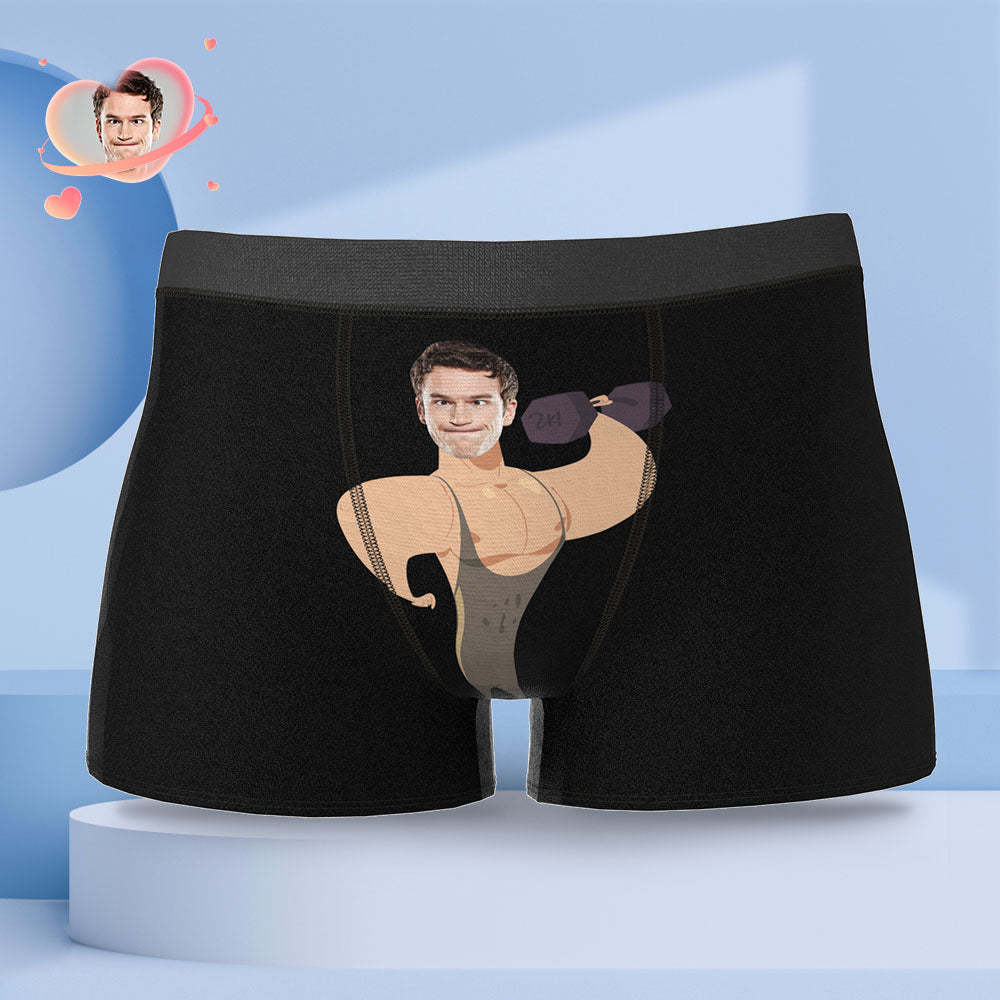 Benutzerdefinierte Gesicht Boxer Personalisierte Männer Shorts mit Foto Muskel Mann