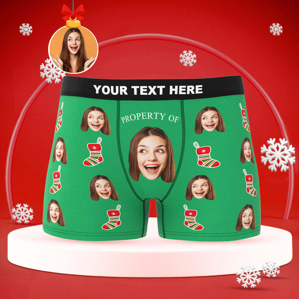 Benutzerdefinierte Gesicht Boxer Slips Männer Shorts mit Freundin Foto Weihnachtsgeschenke für Eigentum von