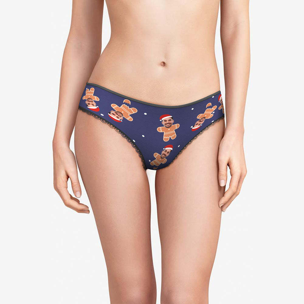 Benutzerdefinierte Gesicht Unterwäsche Personalisierte Frauen Höschen mit Foto Weihnachtsgeschenke für Lebkuchen