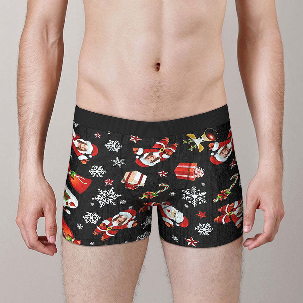 Benutzerdefinierte Gesicht Boxer Slips Personalisierte Männer Shorts mit Foto Santa Schneemann Weihnachtsgeschenke