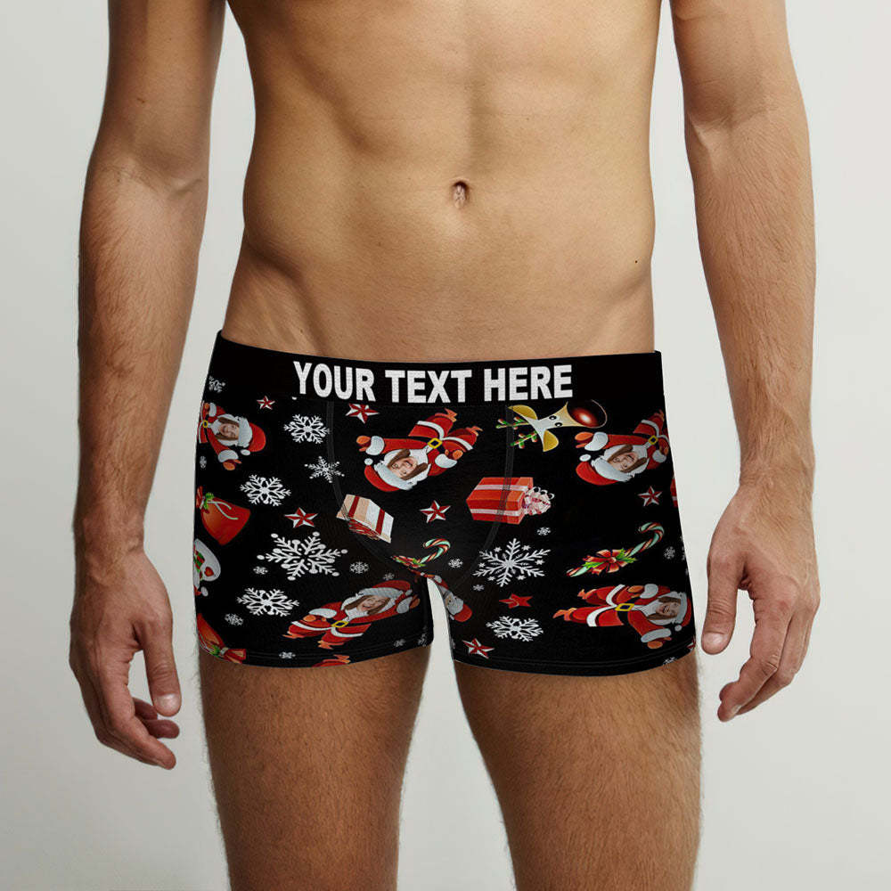 Benutzerdefinierte Gesicht Boxer Slips Personalisierte Männer Shorts mit Foto Santa Schneemann Weihnachtsgeschenke