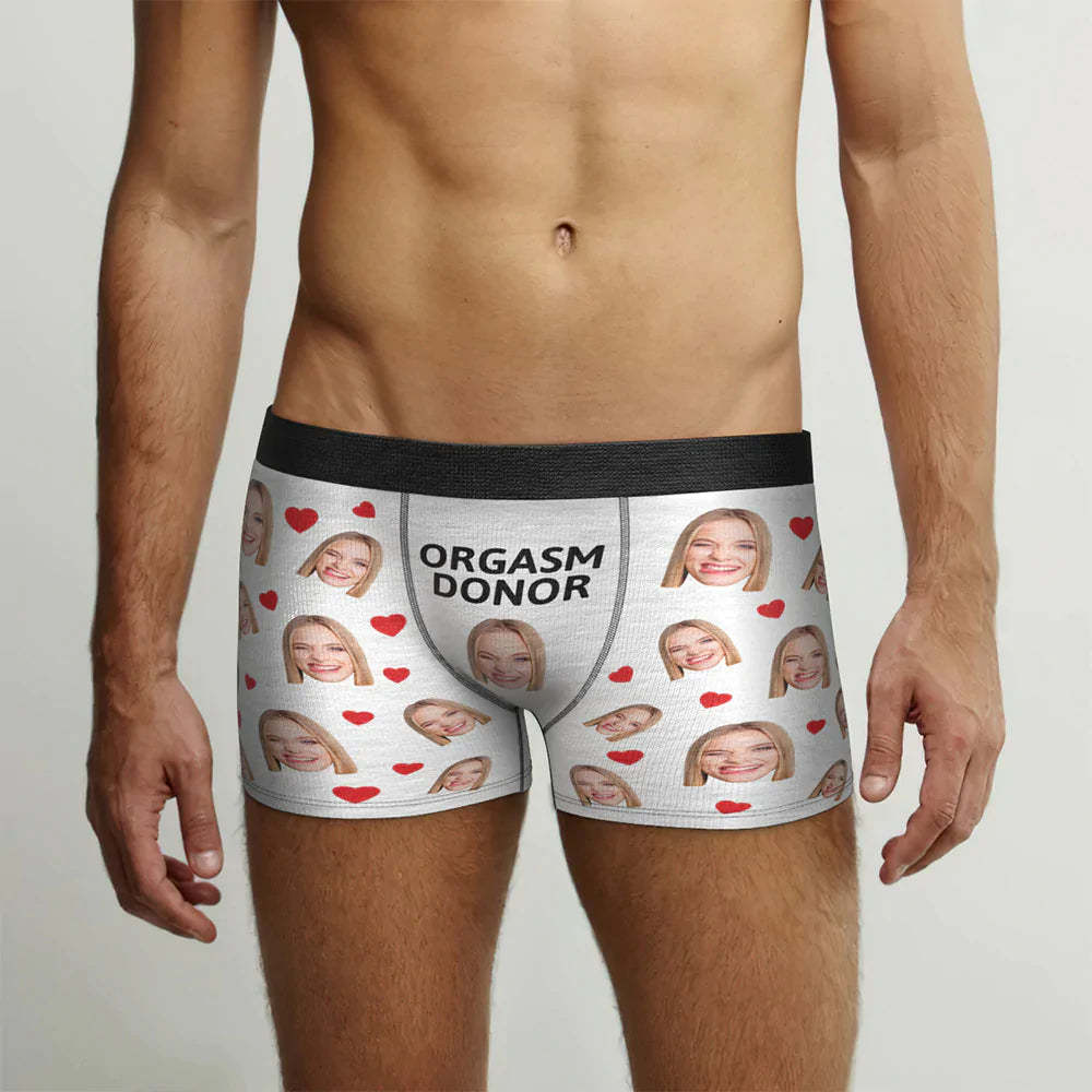Benutzerdefinierte Gesicht Männer Boxer Slips Personalisierte Männer Shorts mit Foto Orgasm Spender