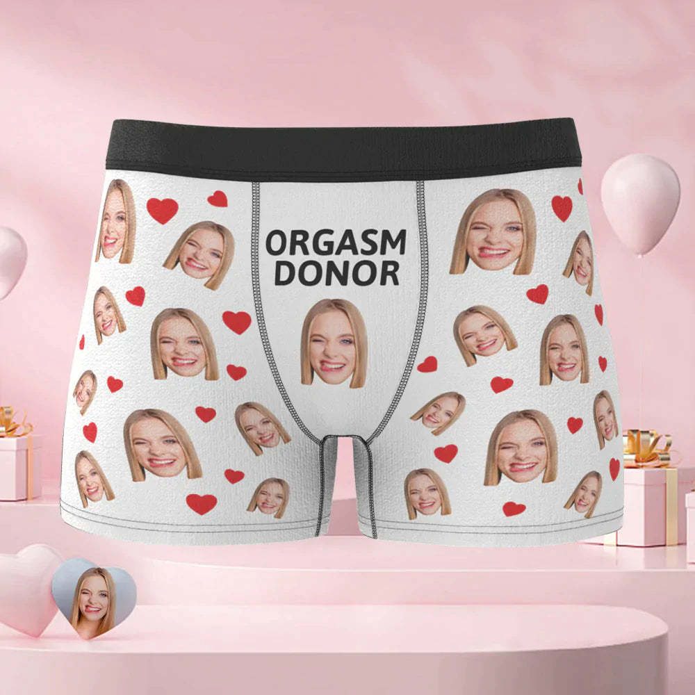 Benutzerdefinierte Gesicht Männer Boxer Slips Personalisierte Männer Shorts mit Foto Orgasm Spender