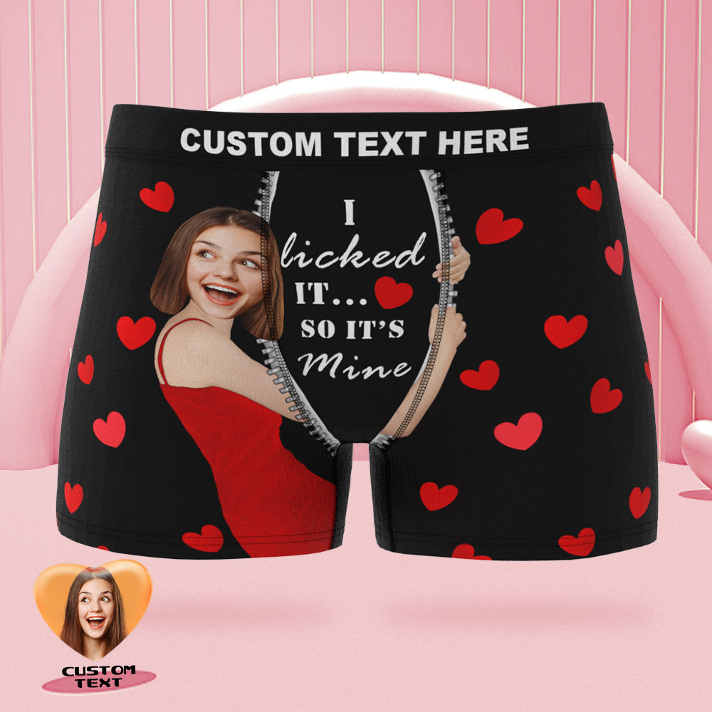Benutzerdefinierte Freundin Gesicht Boxer Slips Ich Leckte es Personalisierte unartige Valentinstag Geschenk für ihn