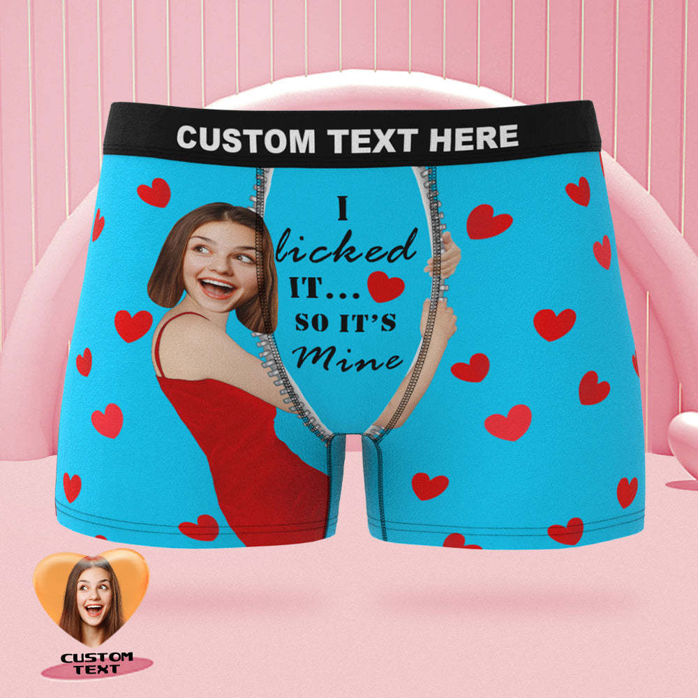 Benutzerdefinierte Freundin Gesicht Boxer Slips Ich Leckte es Personalisierte unartige Valentinstag Geschenk für ihn