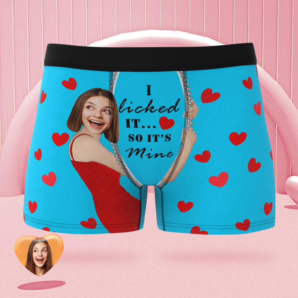 Benutzerdefinierte Freundin Gesicht Boxer Slips Ich Leckte es Personalisierte unartige Valentinstag Geschenk für ihn