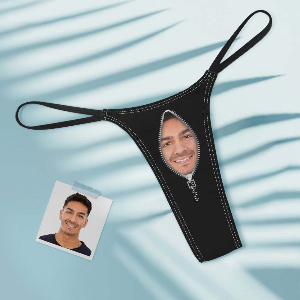 Benutzerdefinierte Gesicht Reißverschluss Sexy Frauen Bunte Tanga String