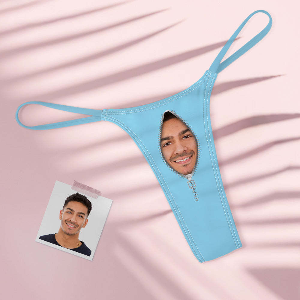 Benutzerdefinierte Gesicht Reißverschluss Sexy Frauen Bunte Tanga String
